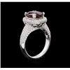 Image 3 : 4.05ct Ruby and Diamond Ring - 18KT White Gold