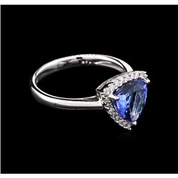 2.02ct Tanzanite and Diamond Ring - 14KT White Gold