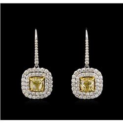 18KT Two-Tone Gold 5.81ctw Diamond Earrings