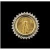 Image 2 : 14KT Yellow Gold 0.45ctw Diamond Coin Ring