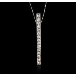 14KT White Gold 0.58ctw Diamond Pendant With Chain