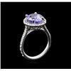 Image 3 : 3.52ct Tanzanite and Diamond Ring - 14KT White Gold