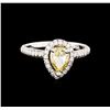 Image 2 : 1.55ctw Fancy Light Yellow Diamond Ring - 14KT White Gold