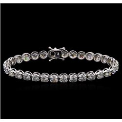 18KT White Gold 9.66ctw Diamond Tennis Bracelet