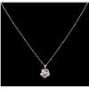 Image 2 : 0.70ctw Diamond Pendant With Chain - 18KT White Gold