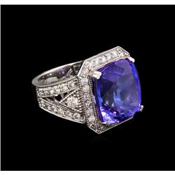 18.39ct Tanzanite and Diamond Ring - 14KT White Gold