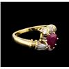 Image 1 : 1.26ct Ruby and Diamond Ring - 14KT Yellow Gold