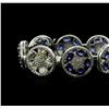 Image 2 : 14KT White Gold 21.00ctw Sapphire and Diamond Bracelet