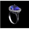 Image 4 : 7.22ct Tanzanite and Diamond Ring - 14KT White Gold