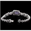 Image 3 : 4.31ct Tanzanite and Diamond Bracelet - 14KT White Gold