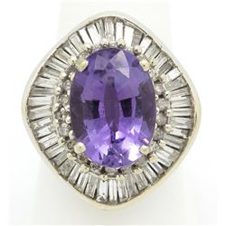 2.00ctw Diamond and Amethyst Ring - 14KT White Gold