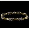 Image 1 : 1.20ctw Diamond Bracelet - 14KT Two-Tone Gold