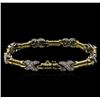 Image 2 : 1.20ctw Diamond Bracelet - 14KT Two-Tone Gold