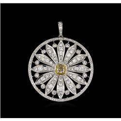 4.59ctw Diamond Pendant - 18KT White Gold