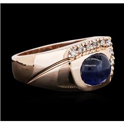 14KT Rose Gold 4.33ct Sapphire and Diamond Ring