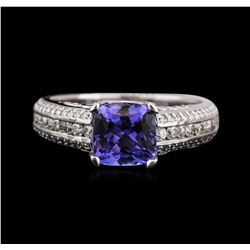 18KT White Gold 1.53ct Tanzanite and Diamond Ring