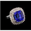 Image 1 : 14KT White Gold 16.51ct GIA Cert Tanzanite and Diamond Ring