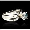 Image 1 : 1.50ct Fancy Blue Diamond Ring - 14KT White Gold