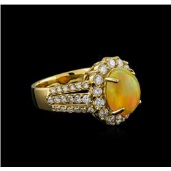 2.27ct Opal and Diamond Ring - 14KT Yellow Gold