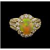 Image 2 : 2.27ct Opal and Diamond Ring - 14KT Yellow Gold