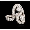 Image 1 : 14KT White Gold 1.58ctw Diamond Ring