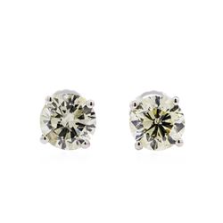 1.70ctw Diamond Stud Earrings - 14KT White Gold