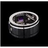 Image 3 : 0.54ctw Amethyst and White Sapphire Ring - .925 Silver
