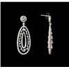 Image 2 : 3.21ctw Diamond Dangle Earrings - 14KT White Gold