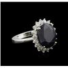 Image 1 : 5.28ct Sapphire and Diamond Ring - 14KT White Gold