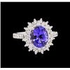 Image 1 : 14KT White and Yellow Gold 2.83ct Tanzanite and Diamond Ring