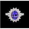 Image 2 : 14KT White and Yellow Gold 2.83ct Tanzanite and Diamond Ring