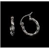 Image 1 : 14KT White Gold Hoop Earrings