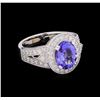 Image 1 : 2.97ct Tanzanite and Diamond Ring - 14KT White Gold