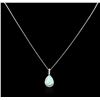 Image 2 : 1.00ct Opal and Diamond Pendant - 14KT White Gold