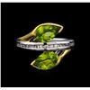 Image 2 : Crayola 2.20ctw Peridot and White Sapphire Ring - .925 Silver