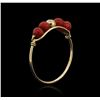 Image 3 : 14KT Yellow Gold Coral Ring