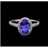 Image 2 : 2.35ct Tanzanite and Diamond Ring - 14KT White Gold