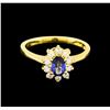 Image 2 : 0.60ct Sapphire and Diamond Ring - 18KT Yellow Gold