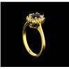 Image 4 : 0.60ct Sapphire and Diamond Ring - 18KT Yellow Gold