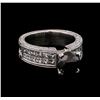 Image 1 : 3.42ctw Fancy Black Diamond Ring - Platinum