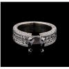 Image 2 : 3.42ctw Fancy Black Diamond Ring - Platinum
