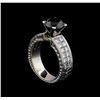 Image 4 : 3.42ctw Fancy Black Diamond Ring - Platinum