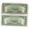 Image 2 : 1953 $5 Silver Certificate Currency Lot of 2