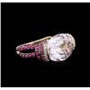 Image 1 : 14KT Yellow Gold 16.58ct Kunzite, Pink Sapphire and Diamond Ring