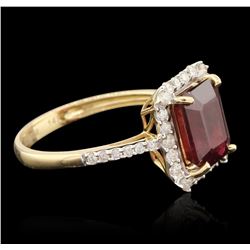 14KT Yellow Gold 3.34ct Ruby and Diamond Ring