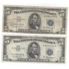 Image 1 : 1953 $5 Silver Certificate Currency Lot of 2