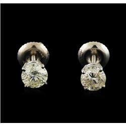 1.10ctw Diamond Solitaire Earrings - 14KT White Gold