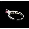 Image 3 : 0.75ct Pink Tourmaline and Diamond Ring - 14KT White Gold