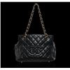 Image 1 : Authentic Chanel Black Quilted Caviar Skin Leather Bag