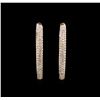 Image 1 : 5.77ctw Diamond Hoop Earrings - 18KT Rose Gold